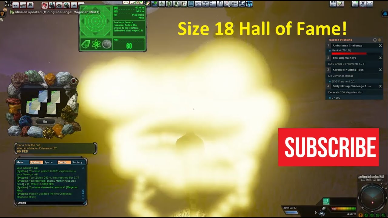 Entropia Universe - Size 18 Huge HoF amped mining on Calypso