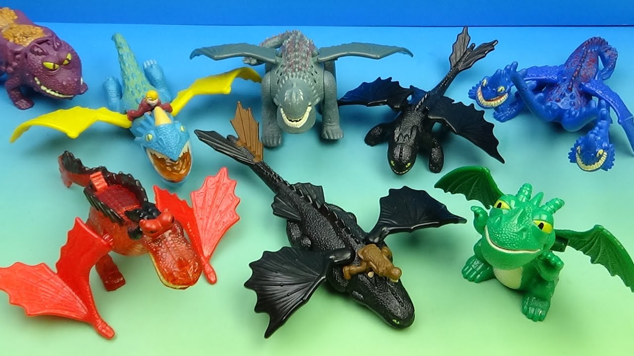 Revisit - 2010 HOW TO TRAIN YOUR DRAGON set of 8 McDONALD'S HAPPY MEAL MOVIE COLLECTIBLES REVIEW