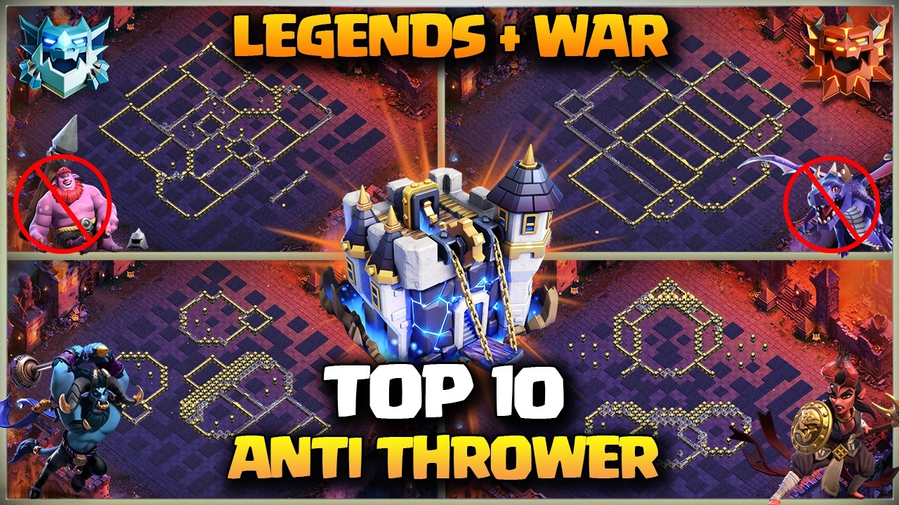 New Th18 Anti Thrower Base! Th18 War Base + Th18 Legend Base🔥Th18 Hydra Attack - Th18 Dragon rider