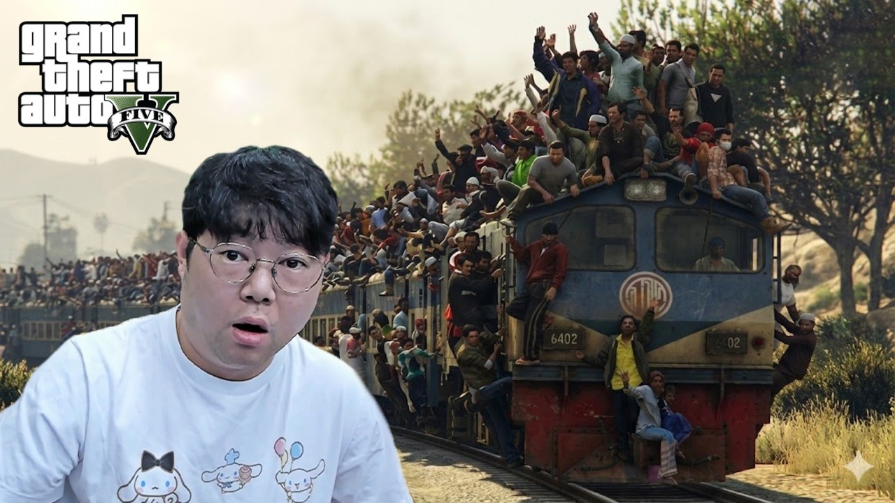 감스트 GTA5 기차막기 세계 최초로 성공했습니다!!