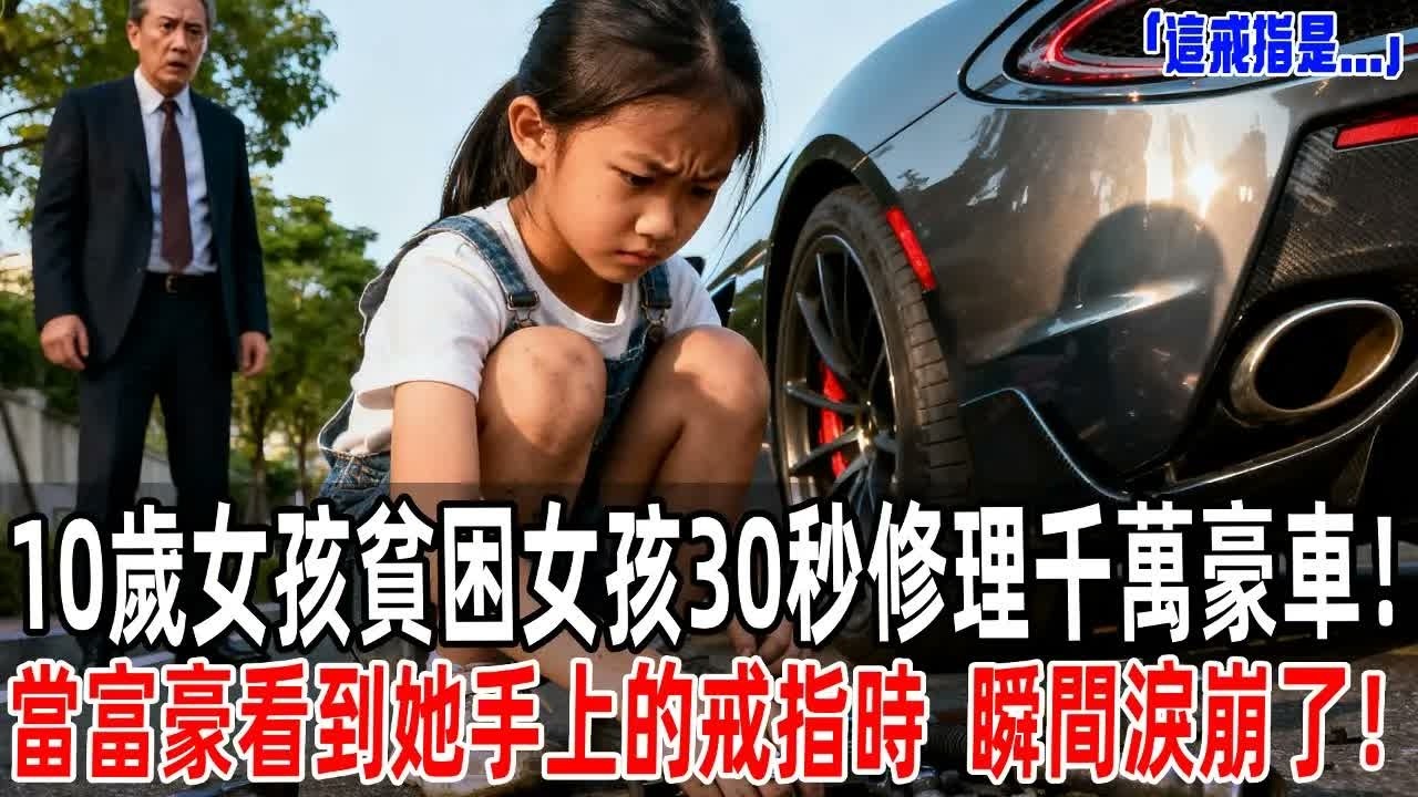 「這戒指是   」10歲女孩貧困女孩30秒修理千萬豪車！當富豪看到她手上的戒指時，瞬間淚崩了！【老槐樹下的故事會】#情感故事 #老年生活 #人生感悟 #情感共鸣 #感人壹幕#故事分享#故事#原創#爽文