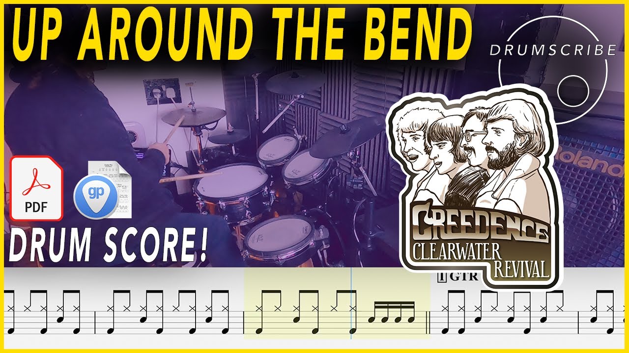 Up Around The Bend - Creedence Clearwater Revival | DRUM SCORE Sheet Music | 