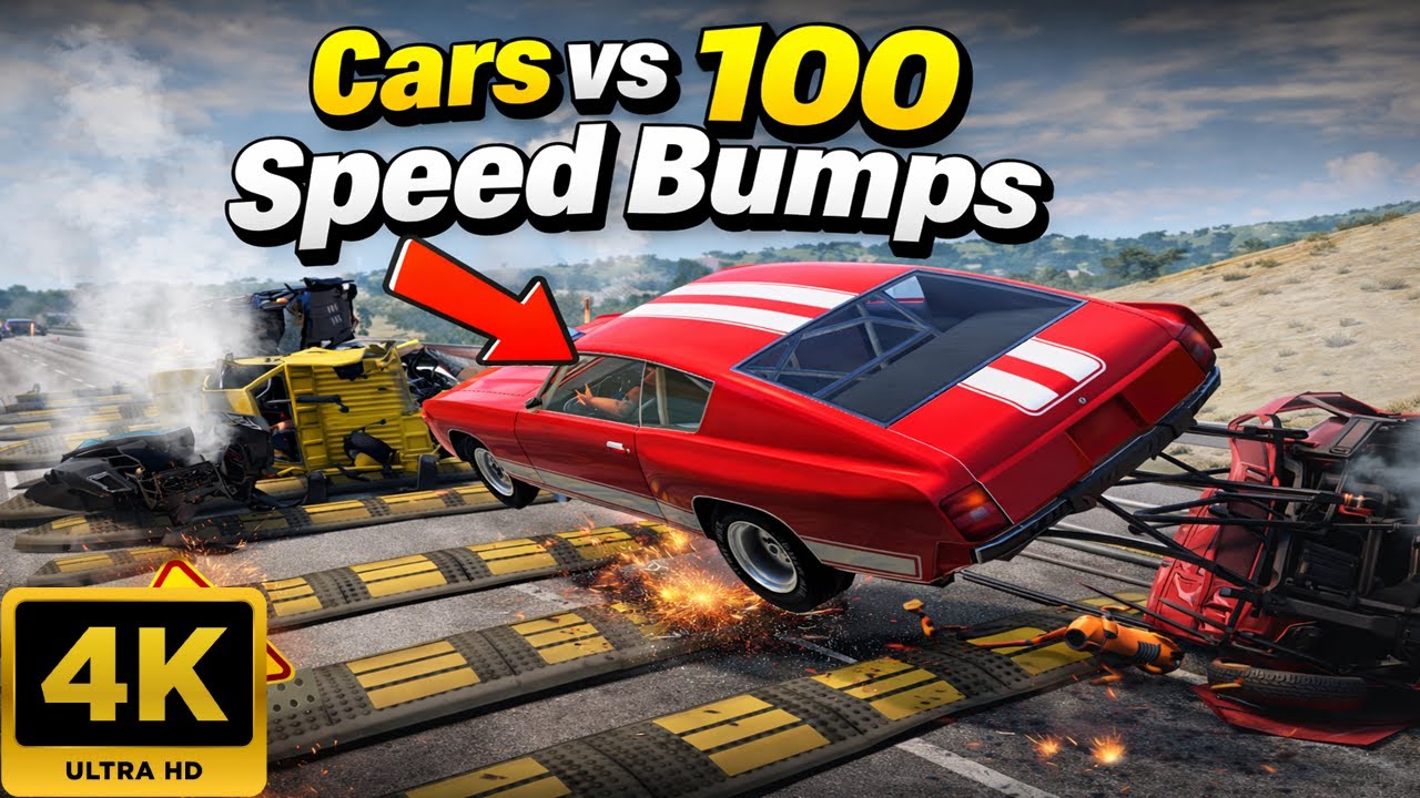 Cars vs 100 Speed Bumps #98 - BeamNG Drive