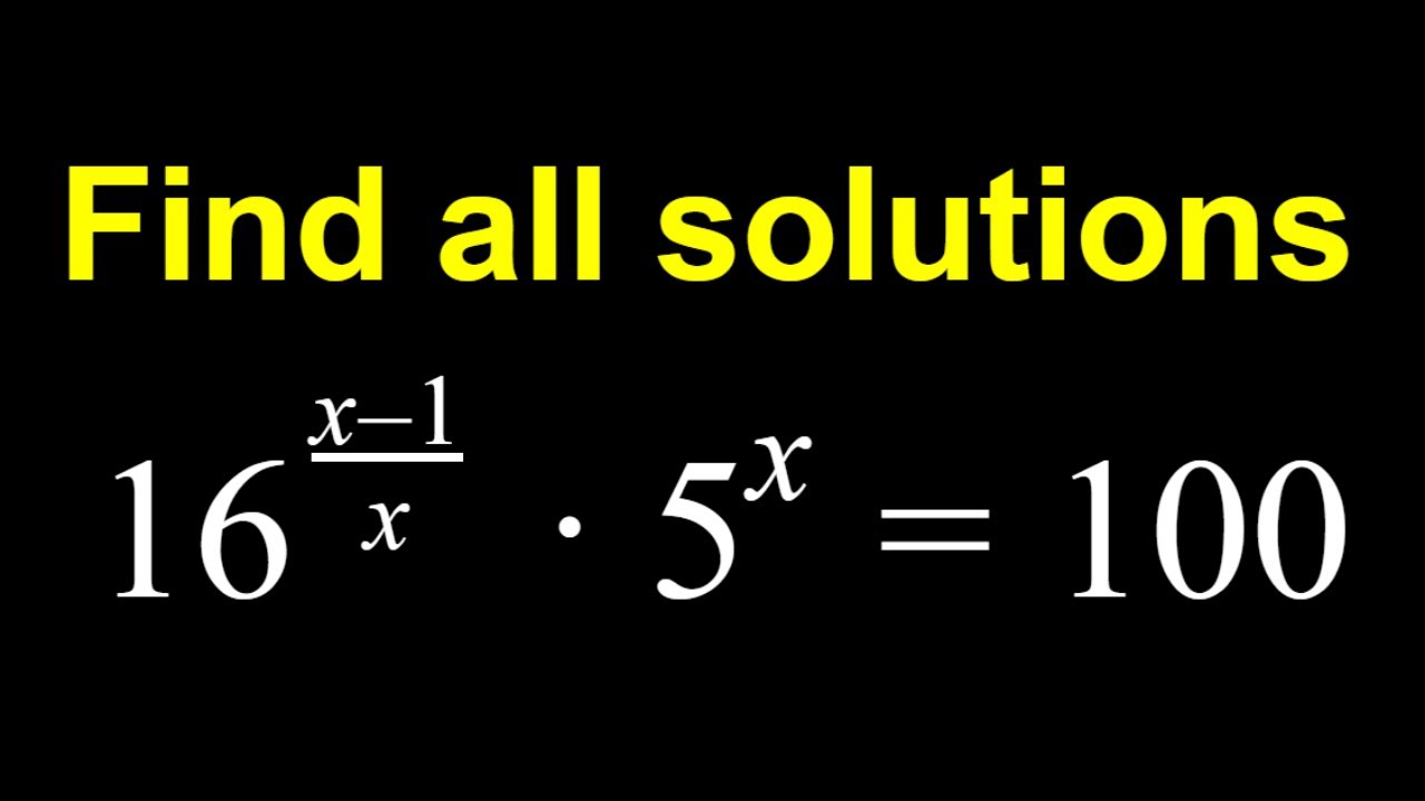 Solving A Challenging Exponential Equation