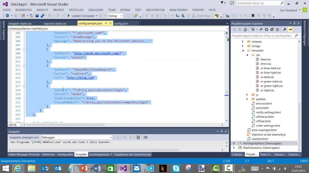 Web App Template - Web Inhalte anpassen und weitere Funktionen