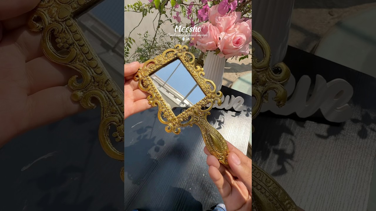 Vintage hand mirror for mekup from meesho 🪞🦢✨ #meeshofinds #unboxing #meesokenayeproduct #makeup