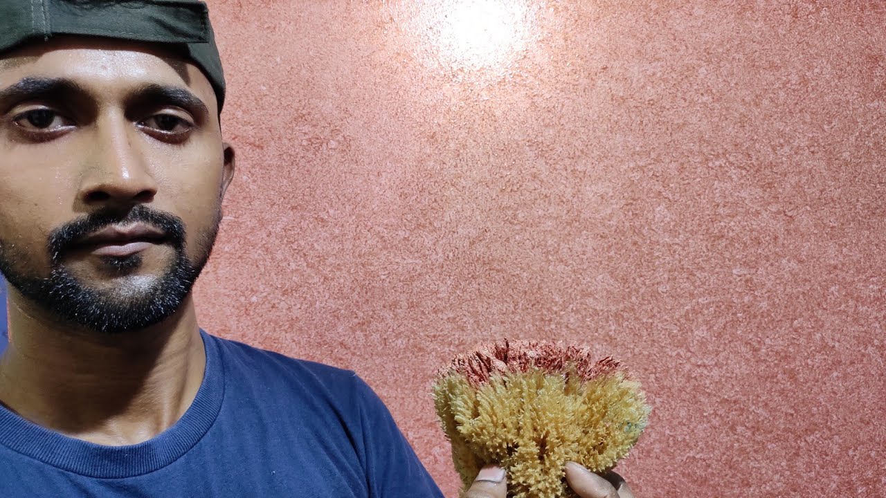 How to Create Sponge Design with seagrass || RoyalePlay asianpaints ||  Wall Texture