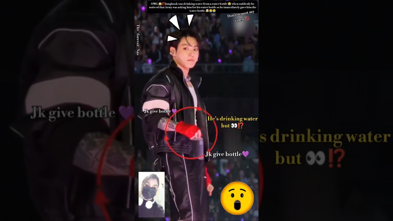 OMG 😱⁉️Jungkook was drinking water when suddenly he noticed that Army was asking him water bottle 😭