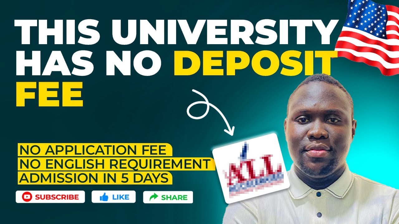 Universities in the USA with no Application fee / No tuition deposit fee / No IELTS required