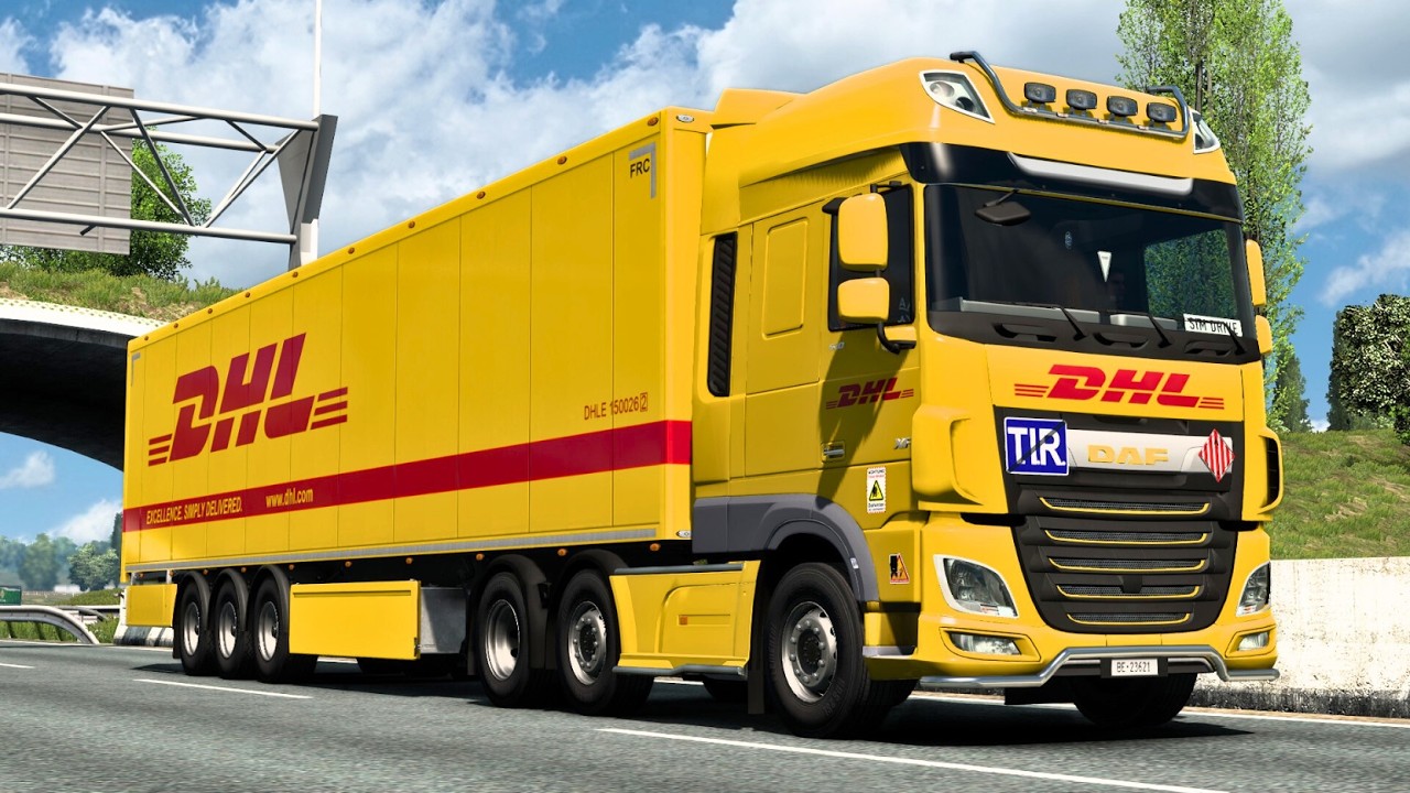 DAF XF Aero on Courier Duty in Amsterdam with DHL Livery! #ets2 1.57 4K