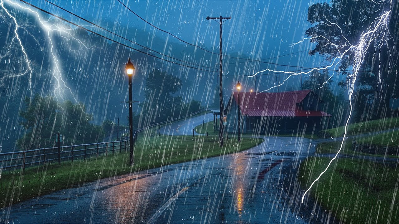 Tormenta Nocturna con Lluvia Fuerte y Truenos | Duerme R&aacute;pido y Profundo con Sonidos Naturales