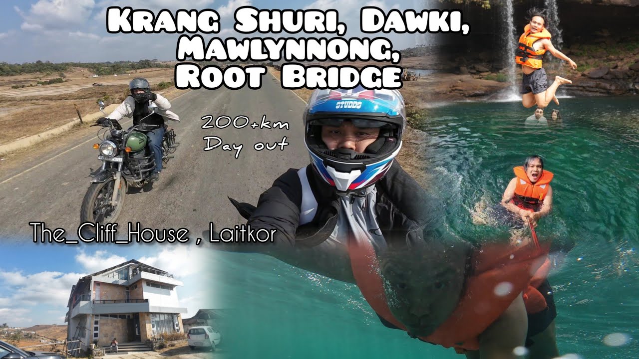 A day ride in shillong, Krang shuri , dawki, mawlynnong, root bridge etc. 220km route. Jan18, 2026.