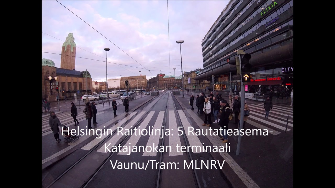 HelsinginRaitiolinja:5 Katajanokan terminaali-Rautatieasema-Katajanokan terminaali.HelsinkiTramline5