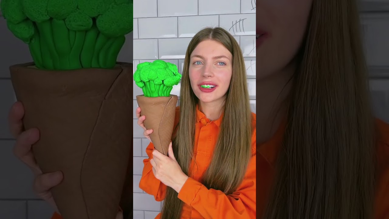 Comida real 🍦🥦 vs Comida de chocolate #shorts