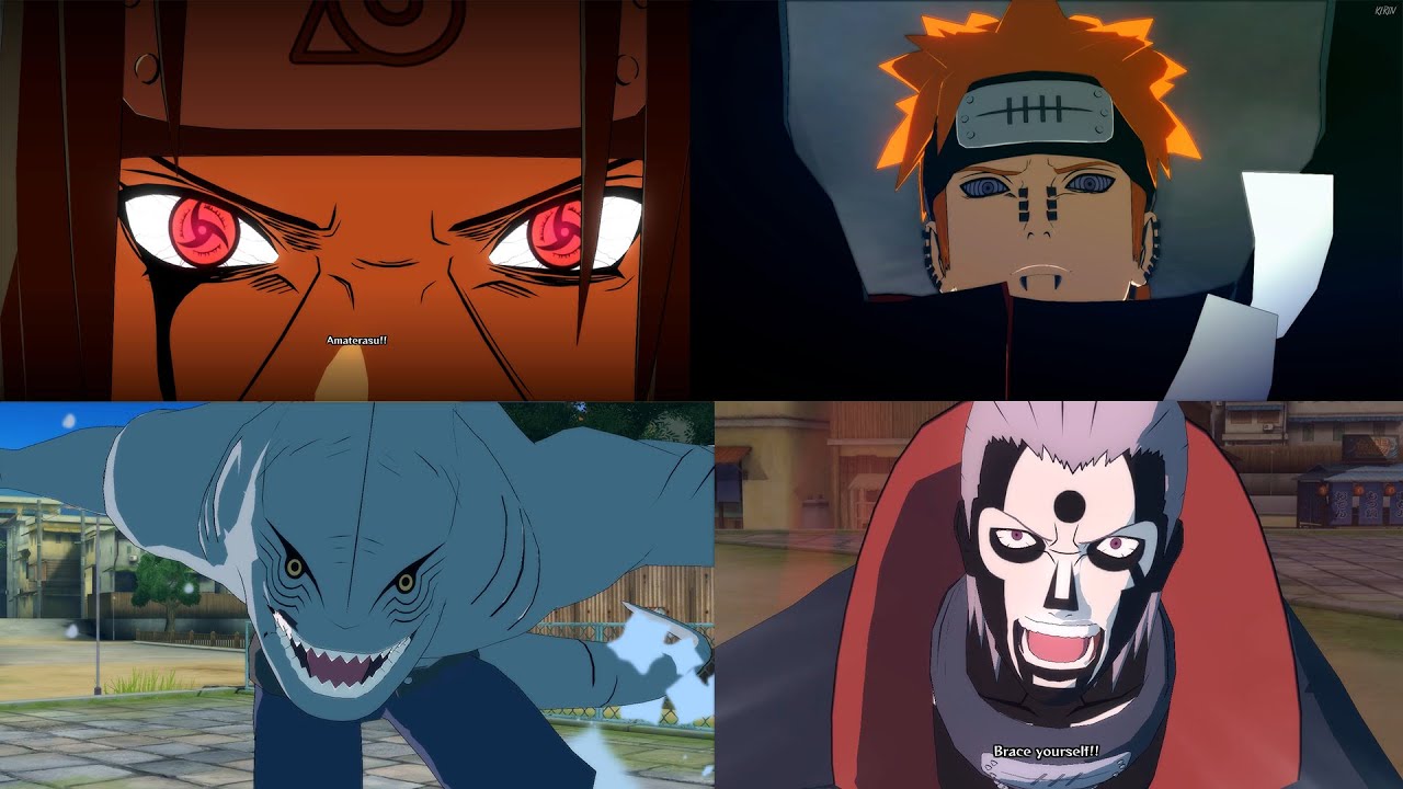 All Akatsuki Transformations Awakenings and Ultimate Jutsus - NARUTO ULTIMATE NINJA STORM 4