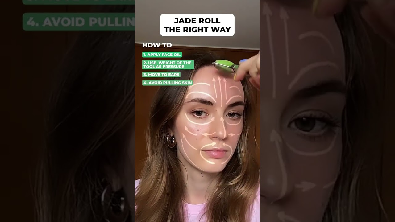 Beginner Jade Roller Tutorial #beautyhacks #skincare #jaderoller