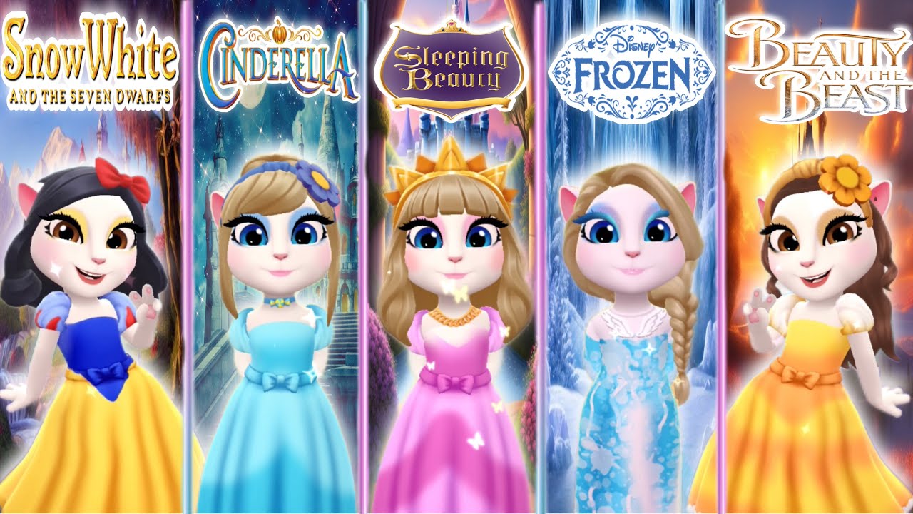 My Talking Angela’m 2 ❤️ || Disney Princesses | New Update || Cosplay