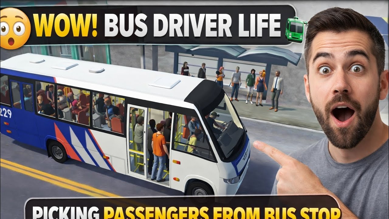 Picking Up Passengers from Bus Stop in Auto Life Brasil 🚌🇧🇷 | Bus Driver Life 🚌