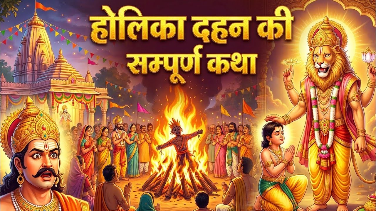 होलिका दहन की कथा ~ Holika Dahan Katha | Holika Ki Kahani | नृसिंह भगवान अवतार कथा | होलिका दहन 2026