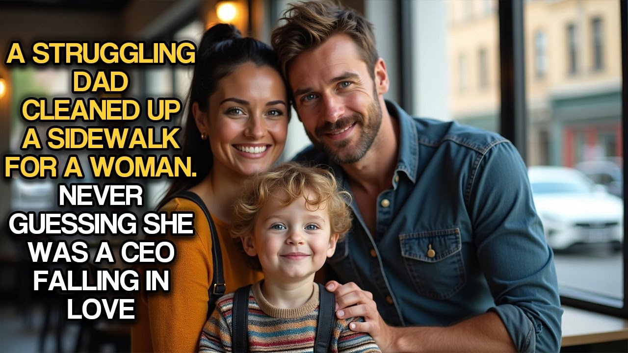 A Struggling Dad Cleaned Up A Sidewalk For A Woman, Never Guessing She Was A CEO Falling In Love