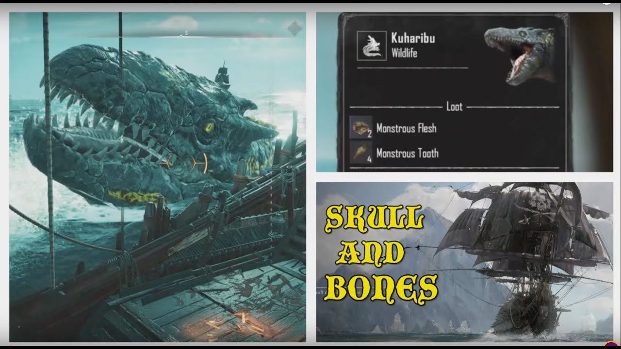 Skull and Bones : Battling the sea monster Kuharibu in From the Deep contract