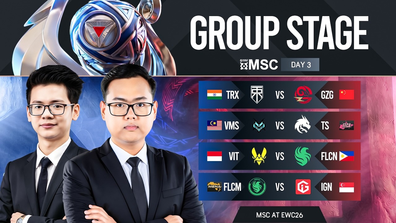[Official Restream] MLBB MSC at EWC 2026 | Group Stage Day 3 | 🇲🇲LIVE🔴