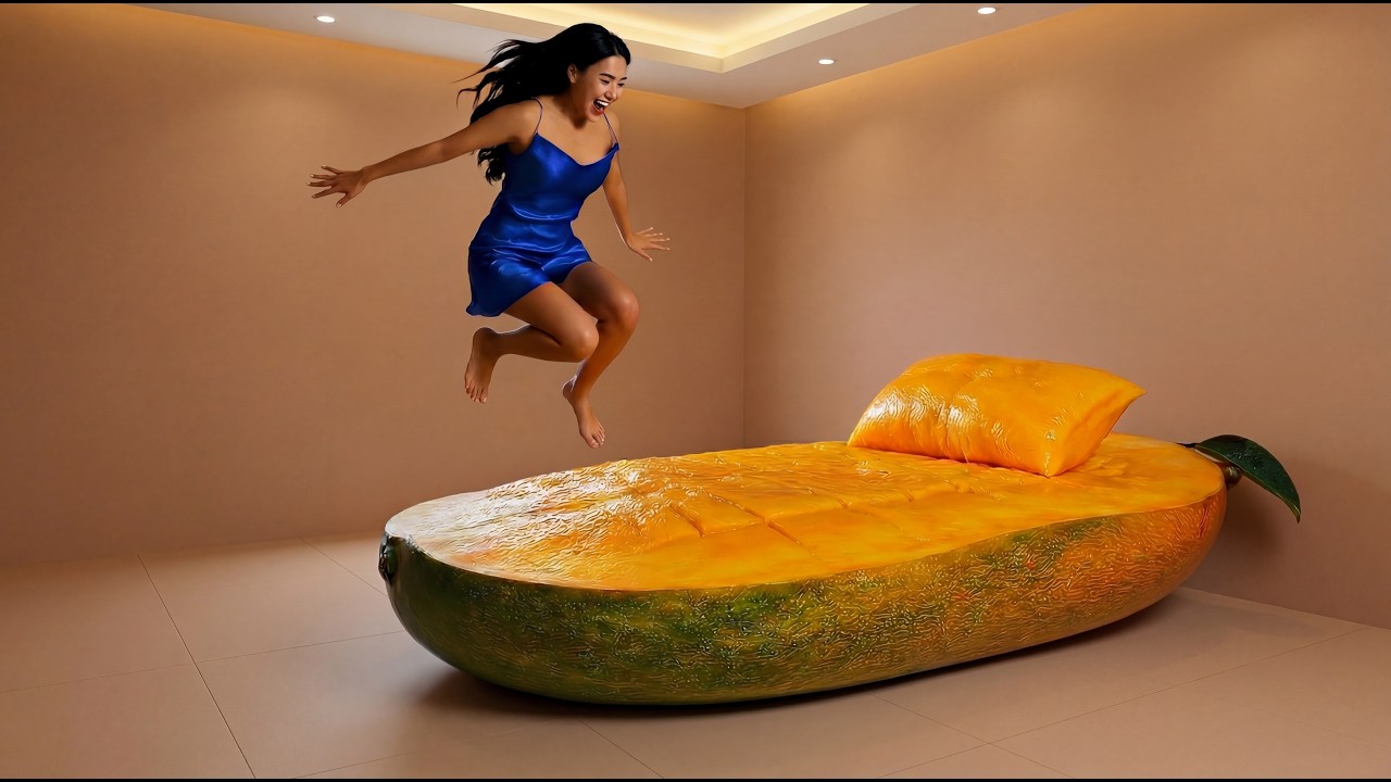 ¿Dormirías en una cama de mango gigante? 🥭🛌 | ASMR Visual y Satisfactorio