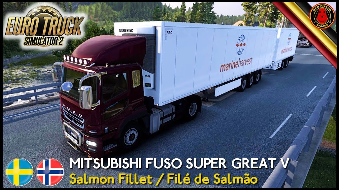 Euro Truck Simulator 2: Mitsubishi de Umeå para Bodø 🇸🇪 🇳🇴 | Carga: Filé de Salmão
