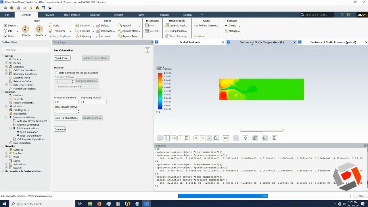 Tutorial Ansys Fluent - How to create (make) scane and video animation from datas running simulation