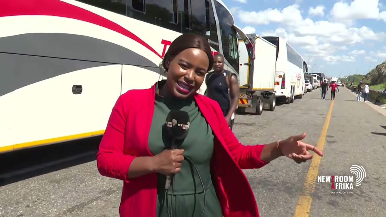 Backed-up traffic at Beitbridge border post