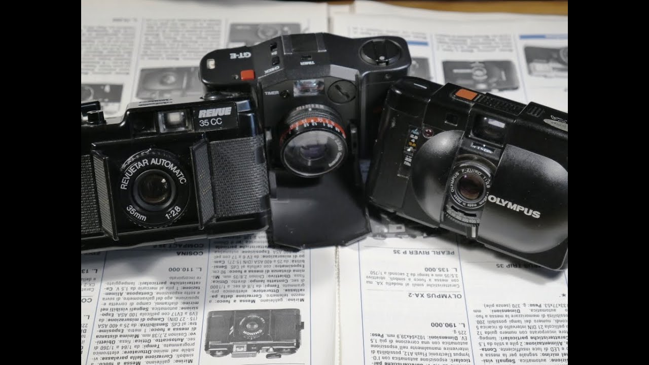 Sfida tra compatte iconiche degli anni 80 Chinon Bellami Minox gte Olympus xa