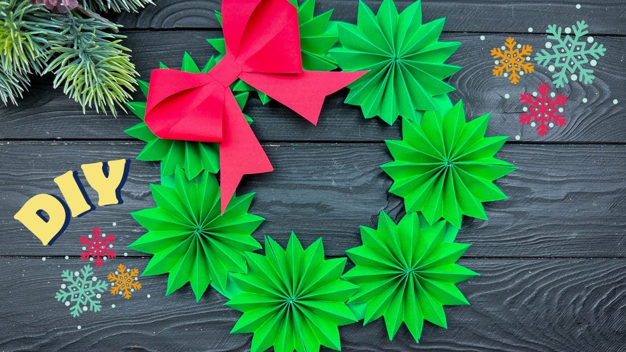 EASY Paper Christmas Wreath Paper Craft Christmas decor