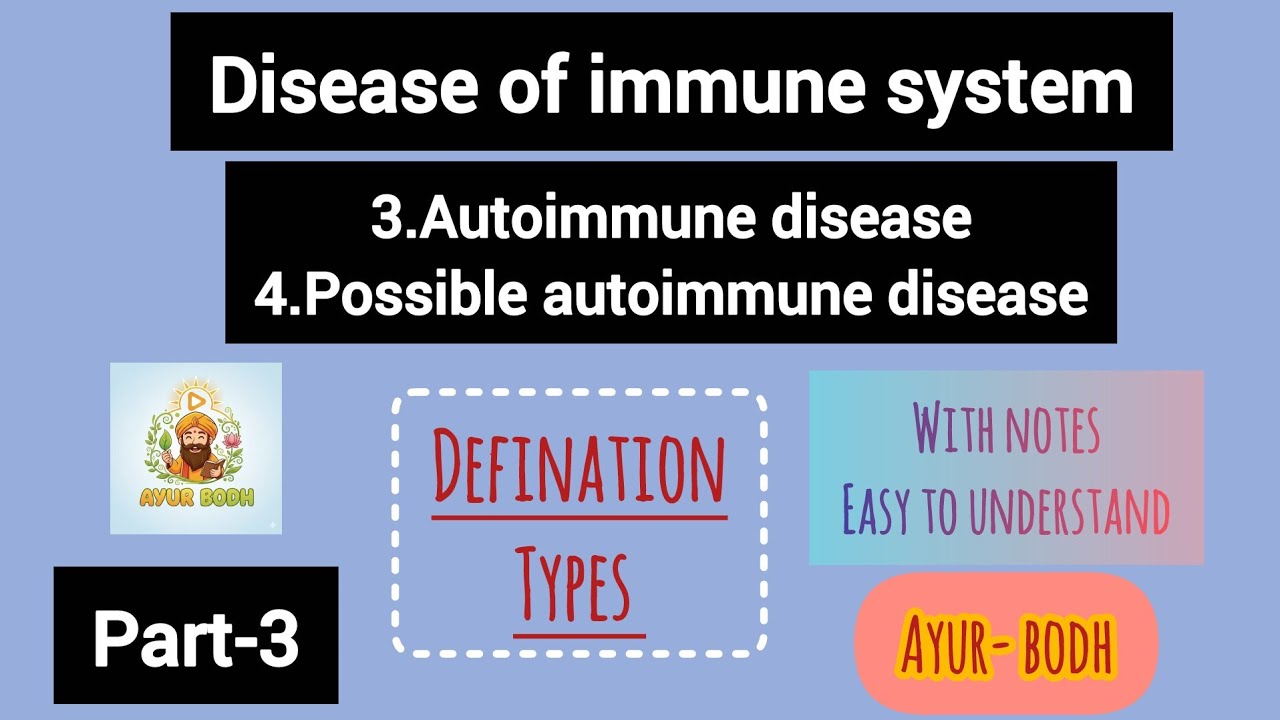 Autoimmune disease 4.possible autoimmune part-3 disease of immune system bams final yearkayachikitsa