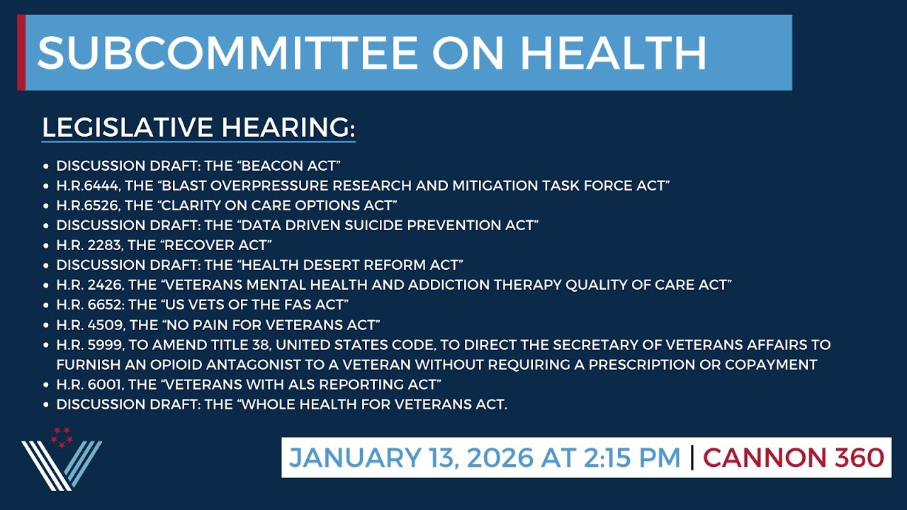 Subcommittee on Health Legislative Hearing
