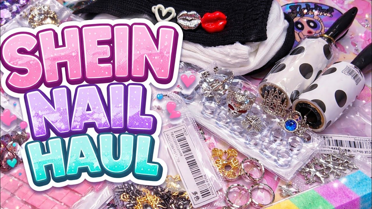 SHEIN NAIL HAUL | Valentine Stickers | Charms ☆💍♡ Rings #sheinhaul #nailhaul #nails 
