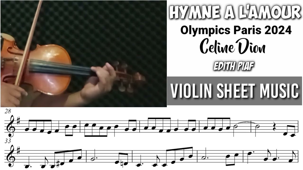 Free Sheet || Hymne A L'amour - Celine Dion || Violin Sheet Music