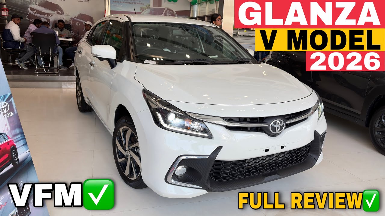 Toyota Glanza V Top Model 2026 ✅ Review & On-road Price, Features, Mileage & Full Details