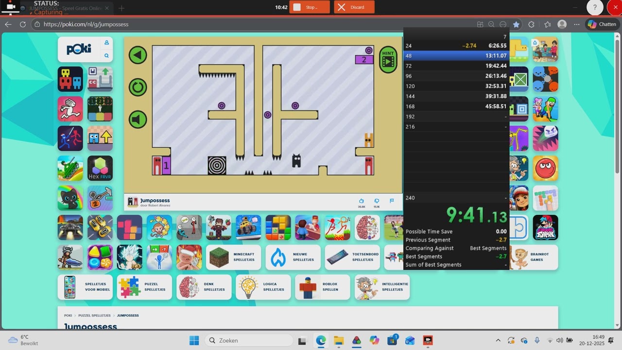 jumpposses any% 10 times in a row speedrun in 1:05.13