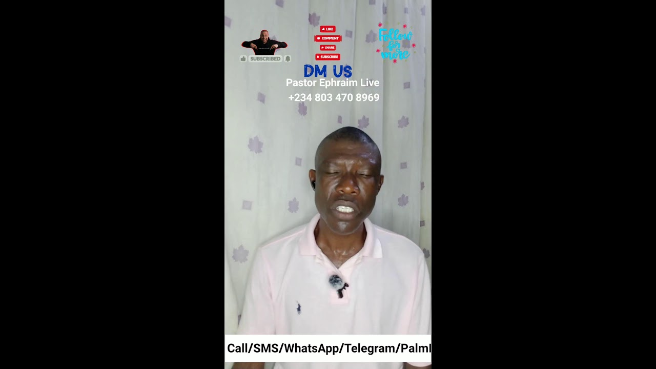 Live streaming of Pastor Ephraim Ebunsi Midnight Revival Prayers                   +234 803 470 8969