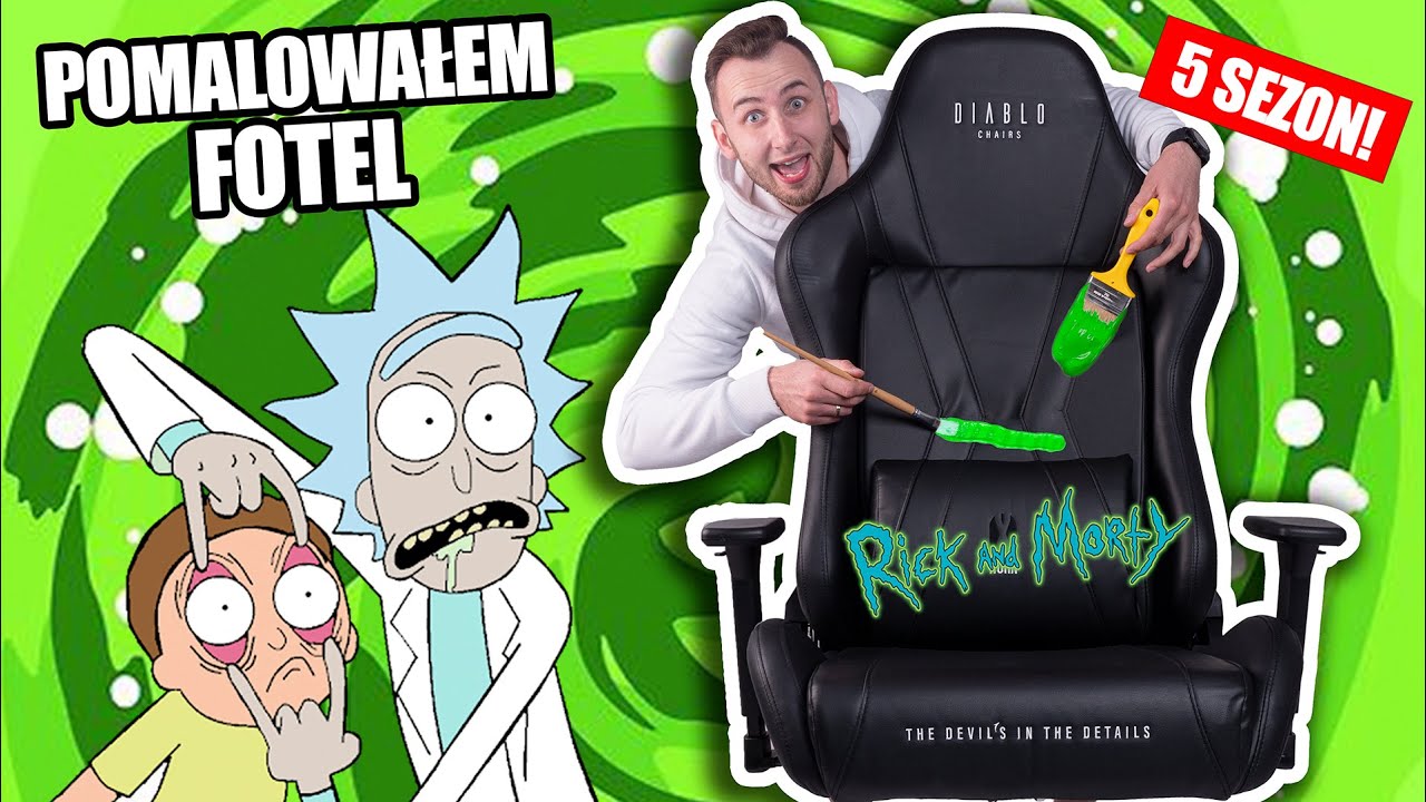 Pomalowałem fotel w Rick and Morty na premierę 5 sezonu! - Custom fotela gamingowego