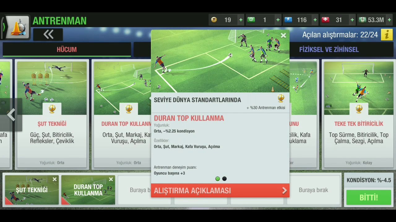 Top Eleven 2020 - Orta Saha (MC) Antrenman Taktikleri - En Az Kondisyon Kaybı / En Çok Beceri