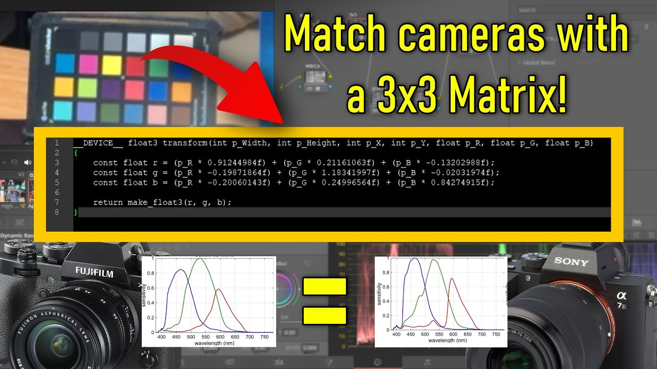 Advanced 3x3 matrix camera matching in Resolve