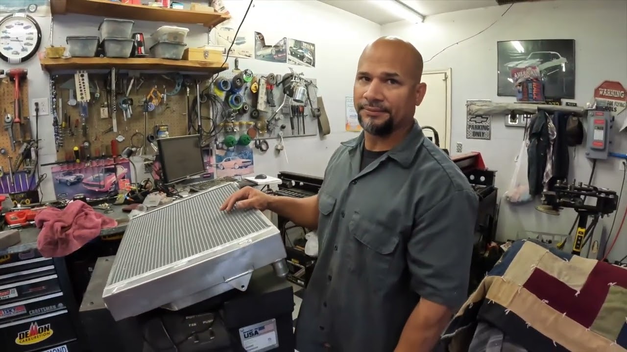 Fabricating radiator mounts on the Pro street Camaro