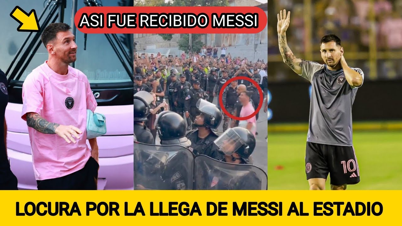 ASÍ FUE RECIBIDO MESSI EN SU LLEGADA AL ESTADIO EN EL SALVADOR
