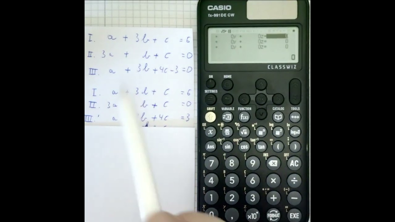 Casio fx-991DE CW - Lineare Gleichungssysteme (LGS) lösen - Fachoberschule (FOS)