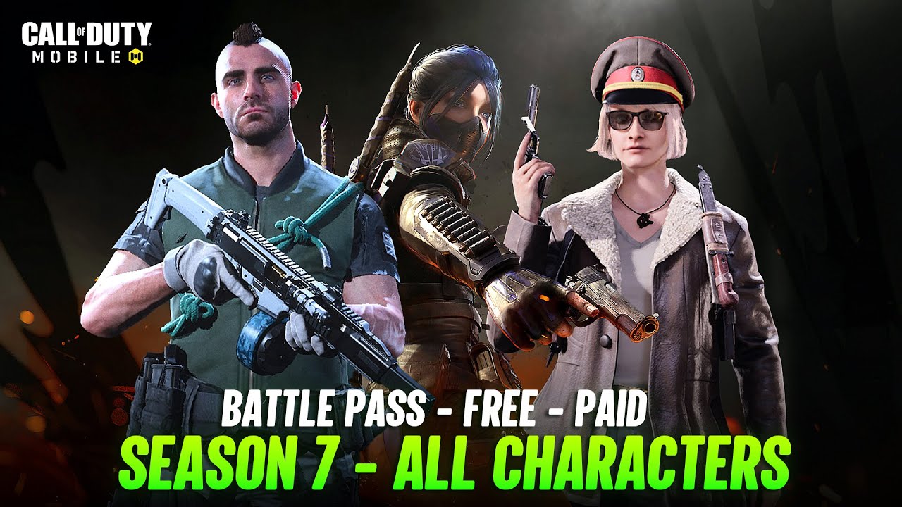 Season 7 All Battle Pass Characters - Free & Paid Skin Leaks CODM - S7 COD Mobile
