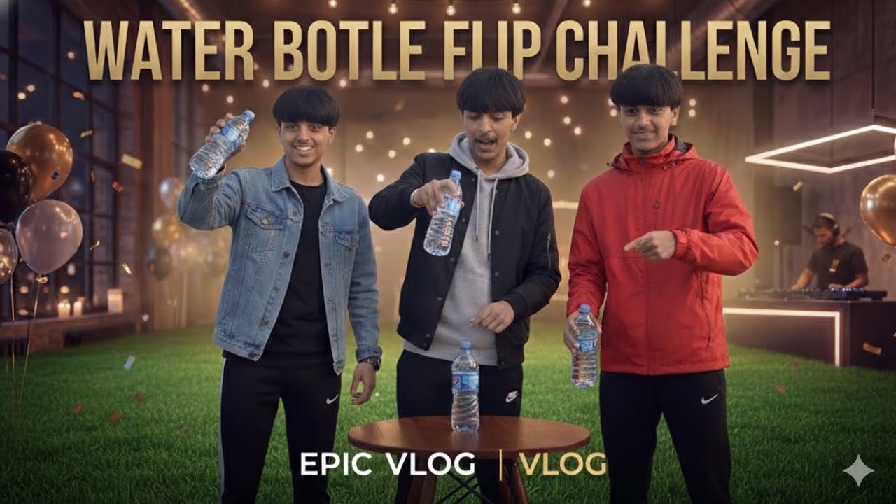 We did the Craziest Water Bottle Flip Challenge… Looser does big punishment.