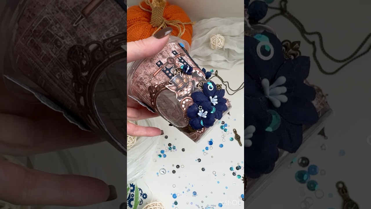 Обзор декорированного стаканчика #cardcreations #diyscrapbook #diy #carddesigner #handmade #art