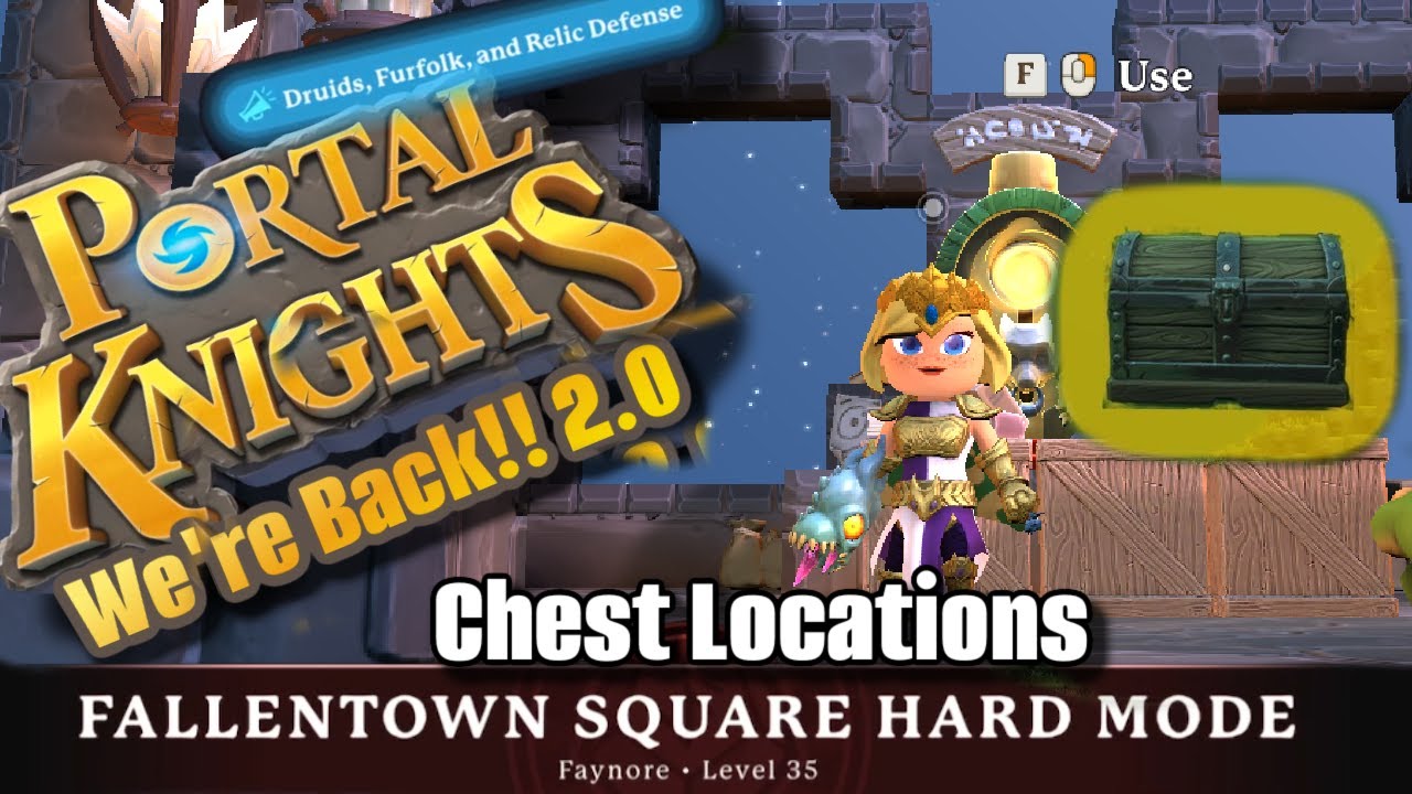 ⭐ Portal Knights 2024 🤭 ⭐ Chest location, Fallentown Square. Elves, rifts, Relic defence.
