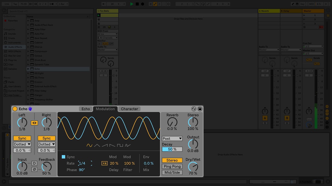 Learn Live: Echo &ndash; Modulation section